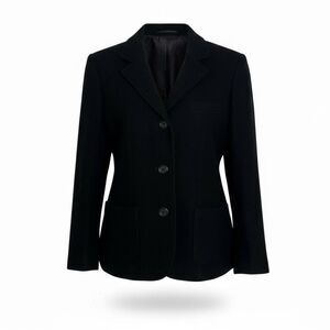 Jones & Co Jones New York Wool Single Breasted Collared Blazer Black Size Large